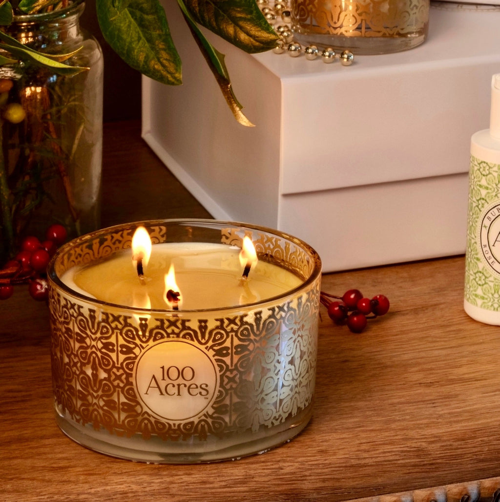 Golden Orange, Cinnamon & Frankincense Three-Wick Scented Candle