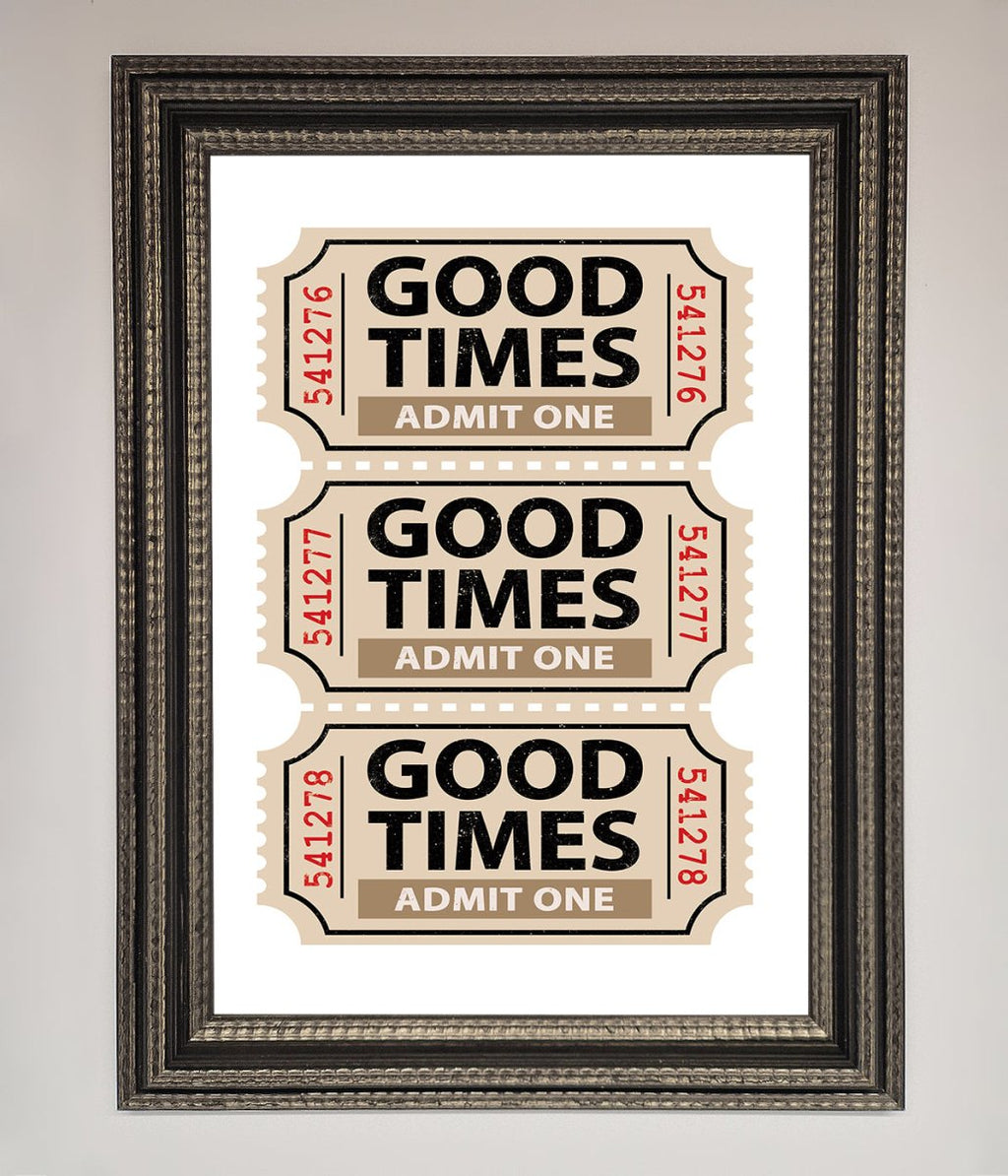 Good Times Beige Framed Wall Art
