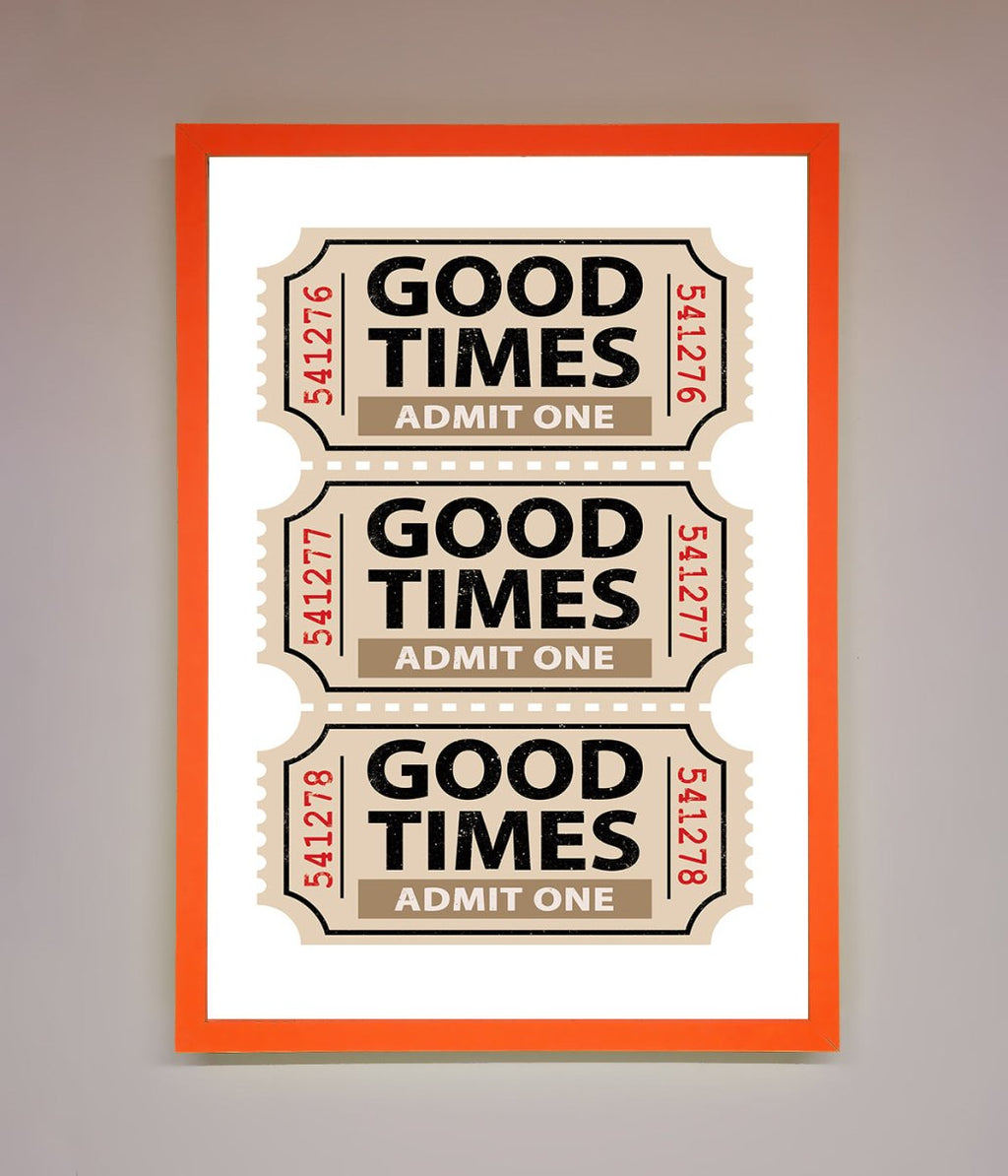 Good Times Beige Framed Wall Art