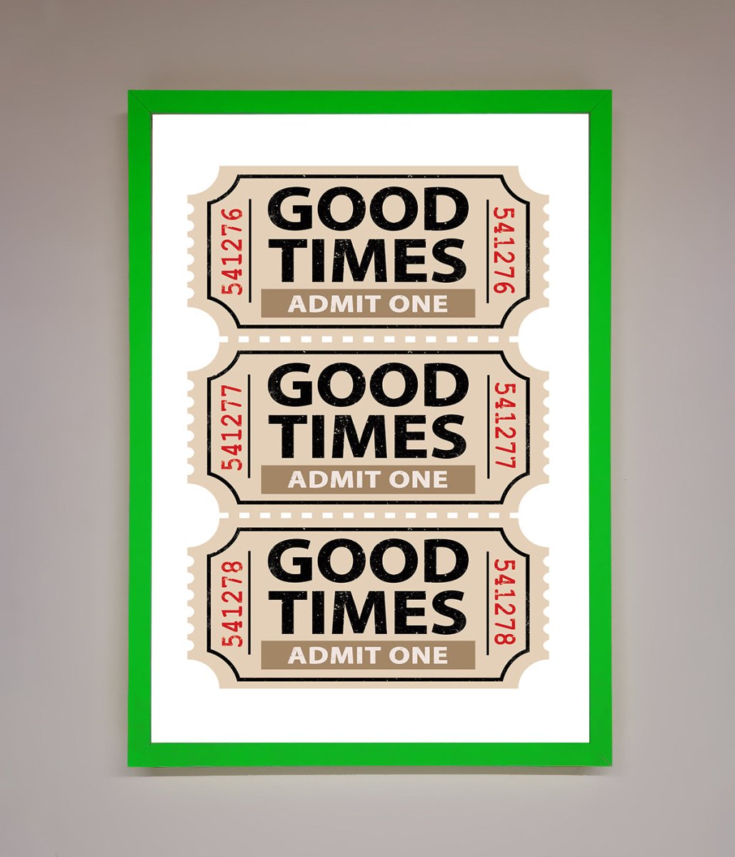 Good Times Beige Framed Wall Art