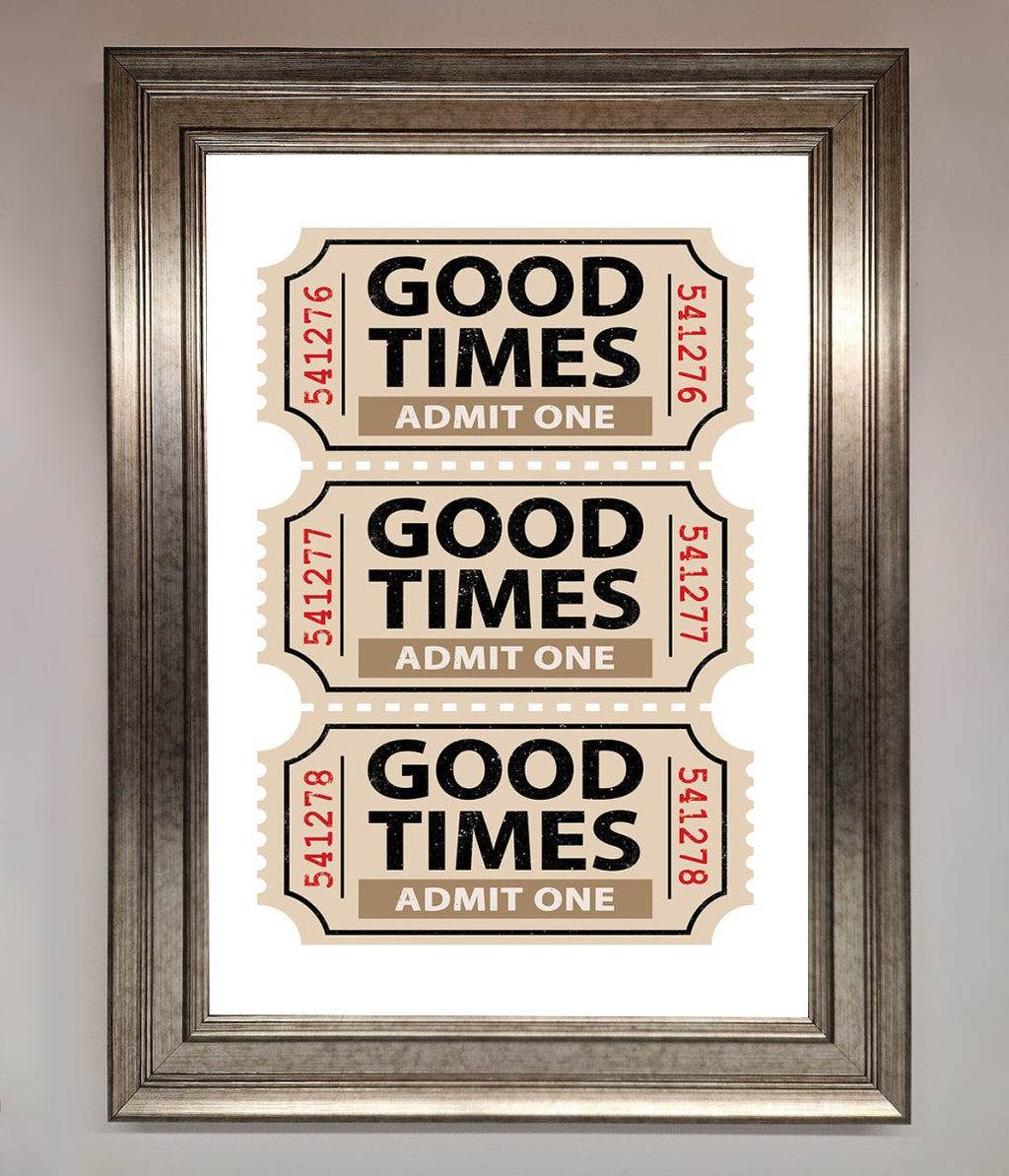 Good Times Beige Framed Wall Art