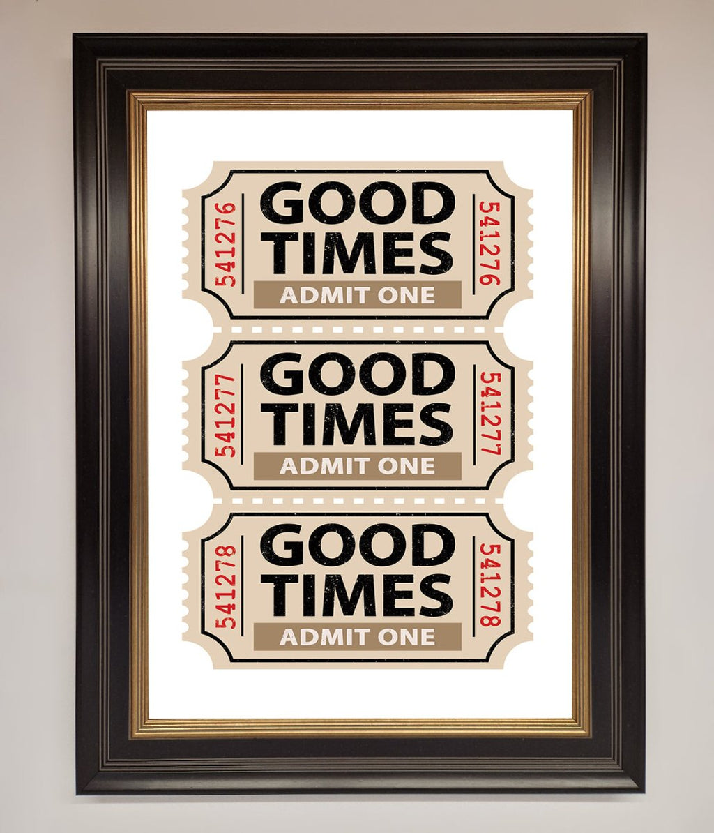 Good Times Beige Framed Wall Art