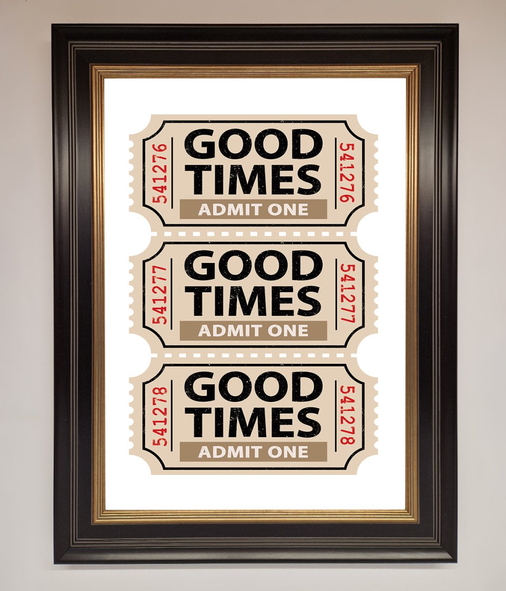 Good Times Beige Framed Wall Art