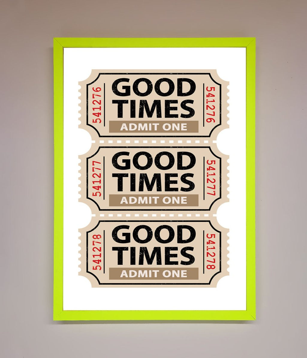 Good Times Beige Framed Wall Art