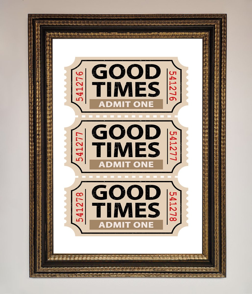 Good Times Beige Framed Wall Art