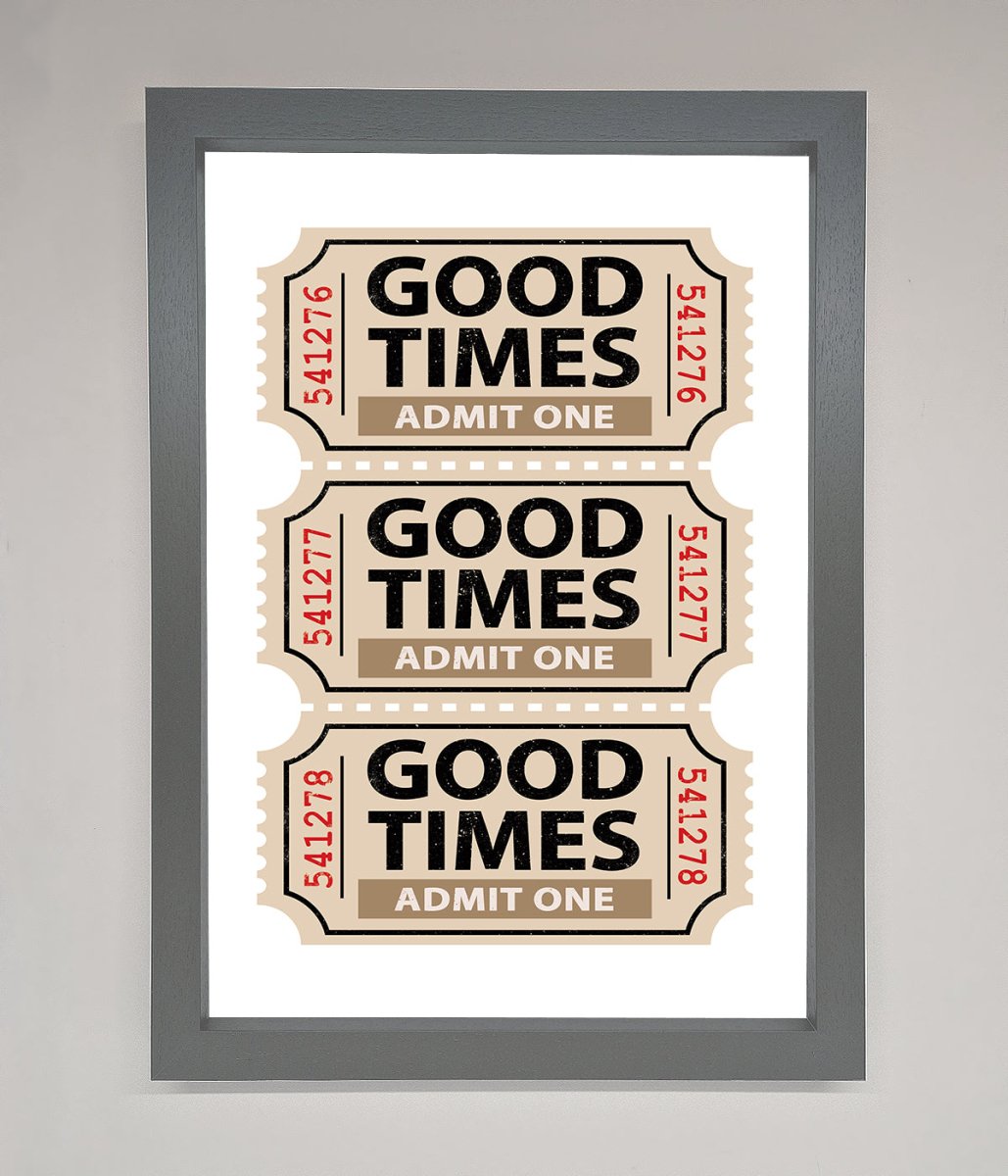Good Times Beige Framed Wall Art