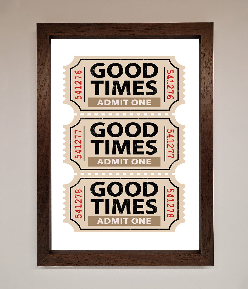 Good Times Beige Framed Wall Art
