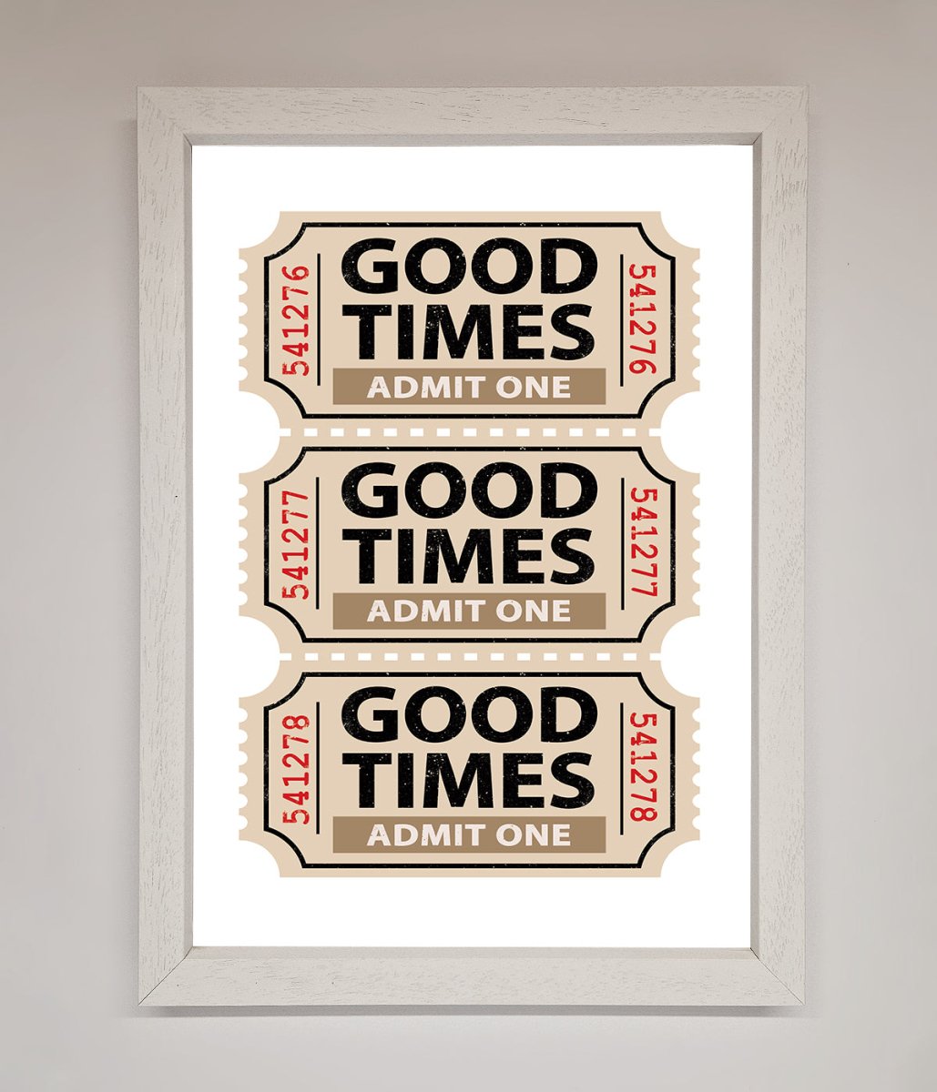 Good Times Beige Framed Wall Art