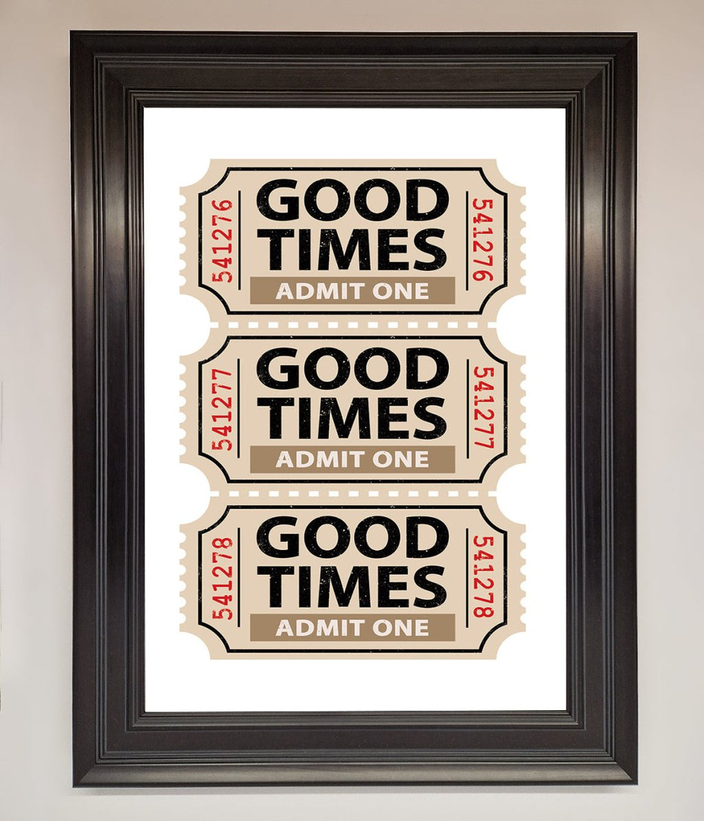 Good Times Beige Framed Wall Art