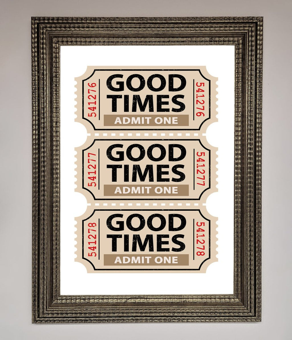Good Times Beige Framed Wall Art