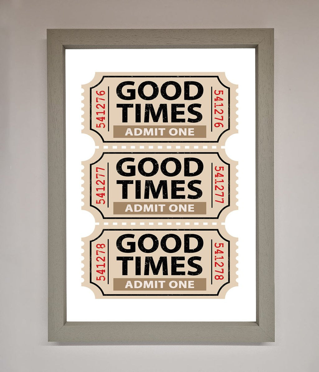 Good Times Beige Framed Wall Art