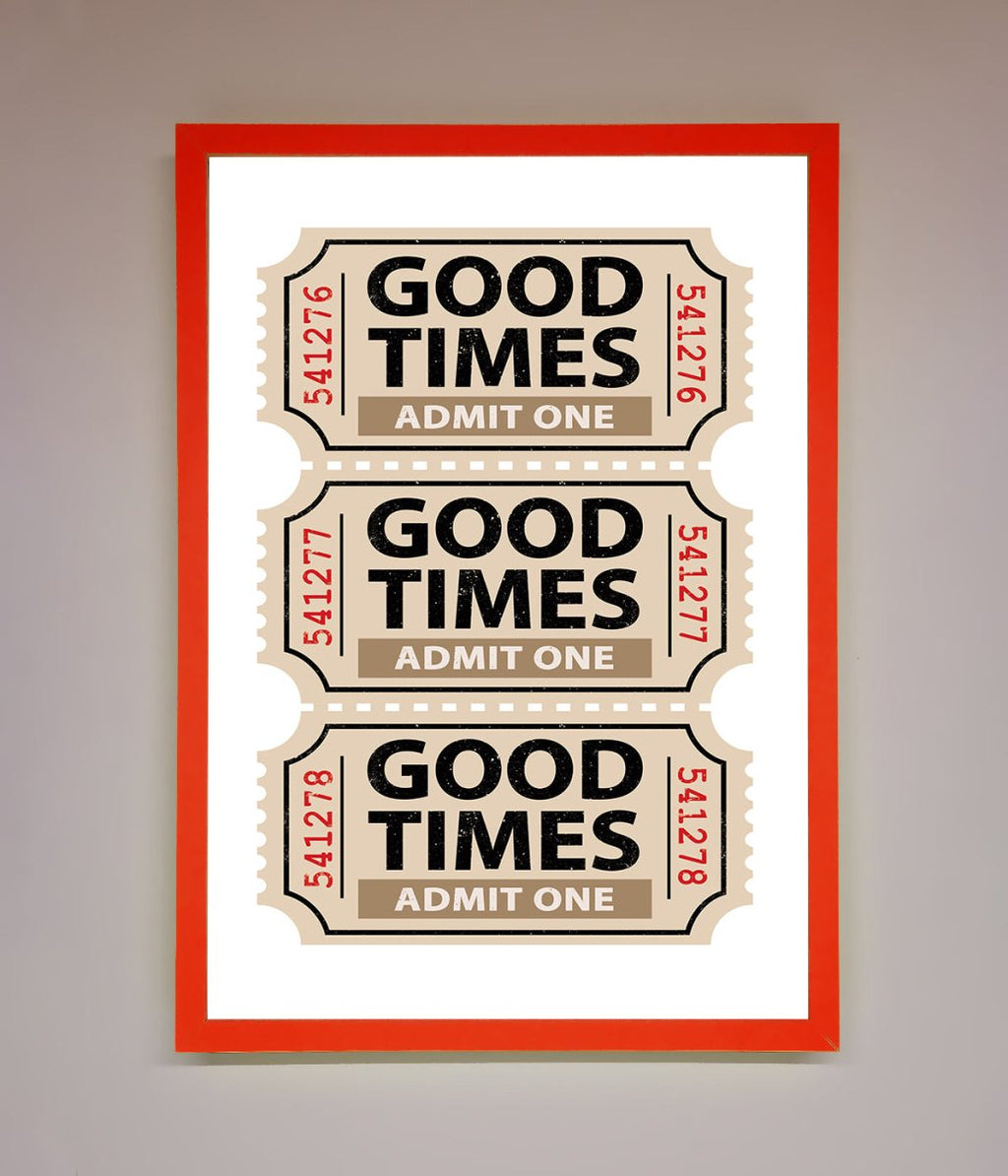Good Times Beige Framed Wall Art