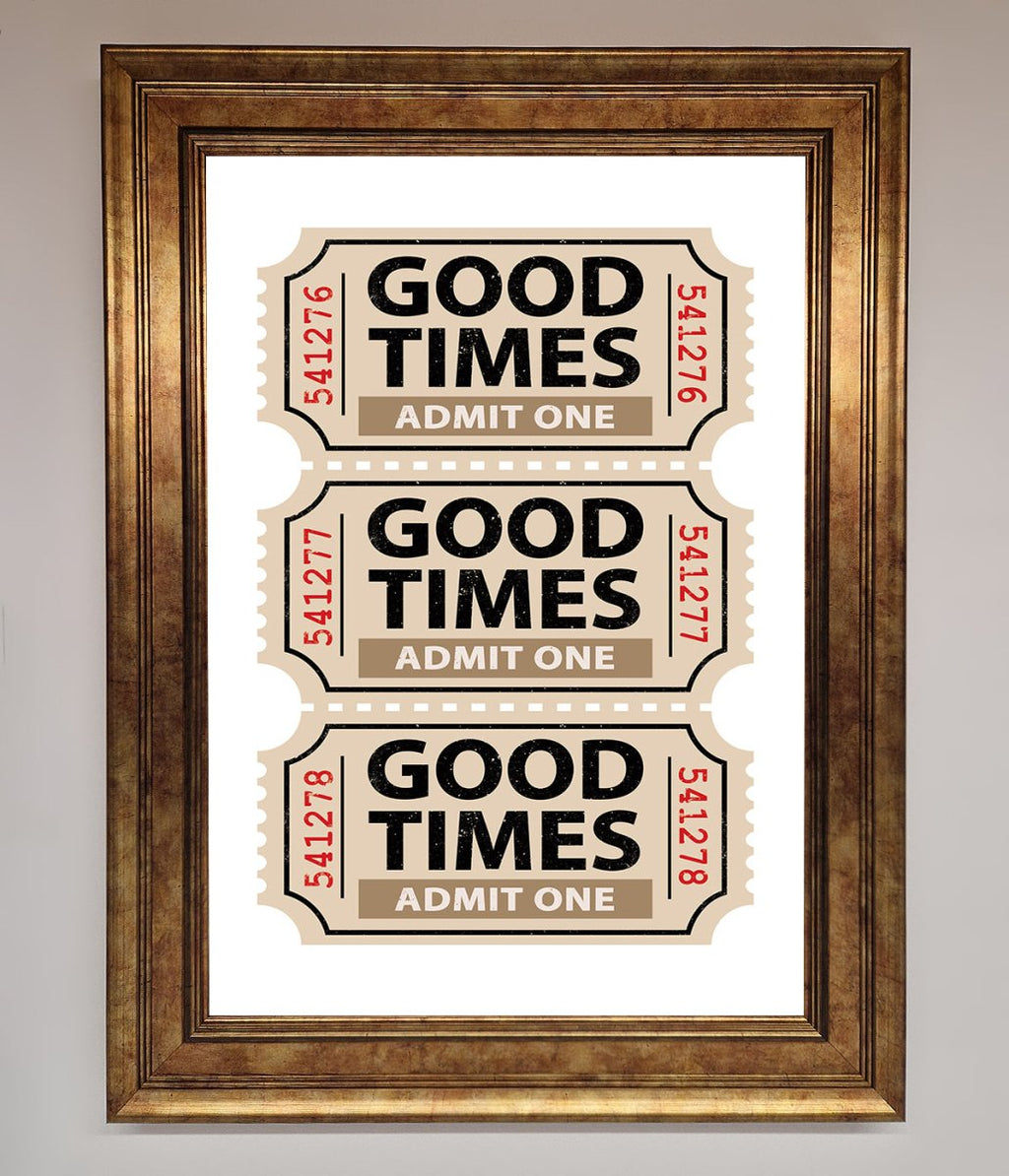 Good Times Beige Framed Wall Art