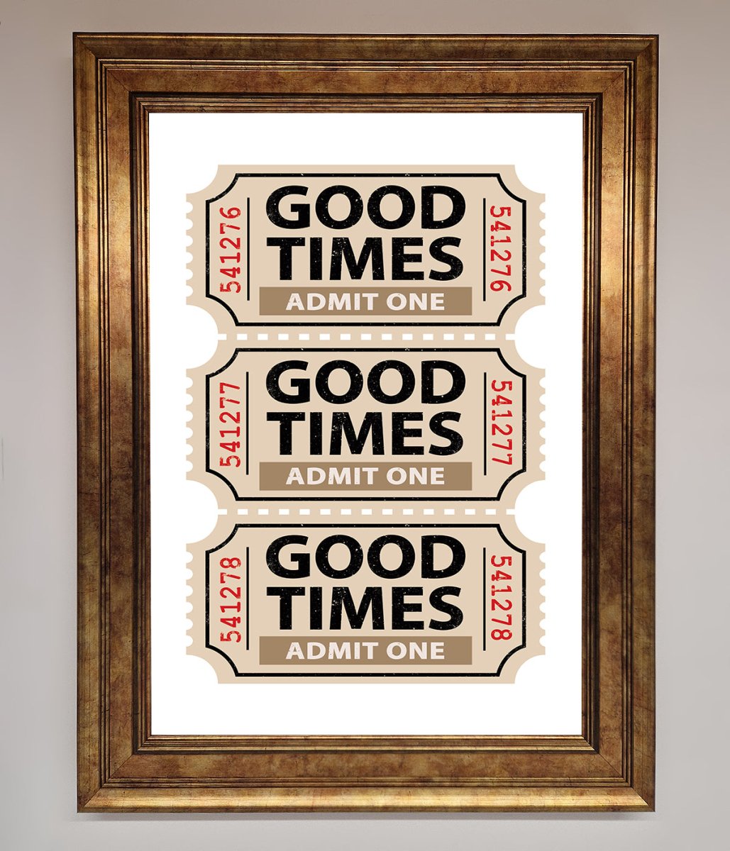 Good Times Beige Framed Wall Art