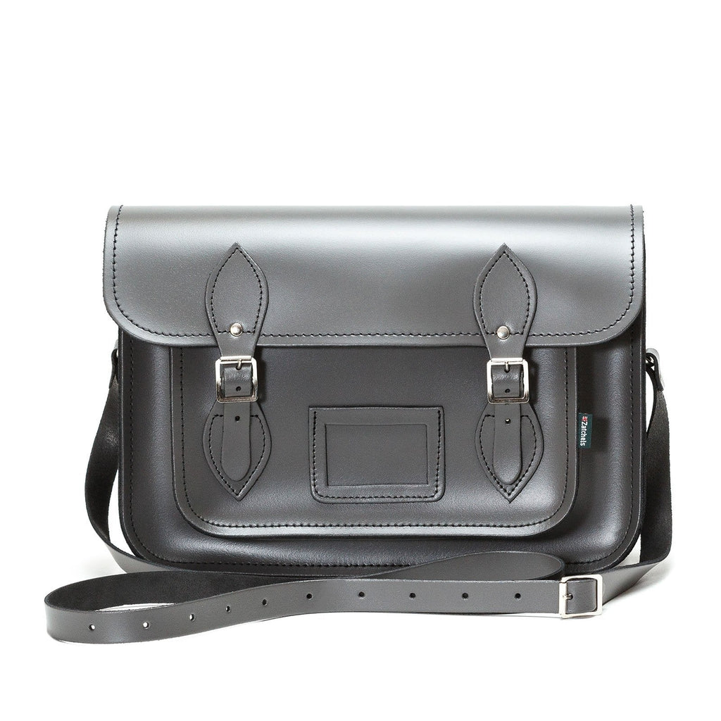 Handmade Leather Satchel - Graphite