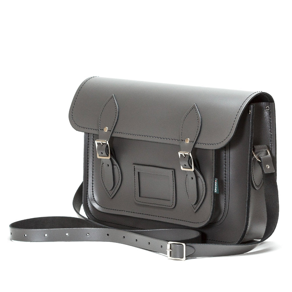 Handmade Leather Satchel - Graphite