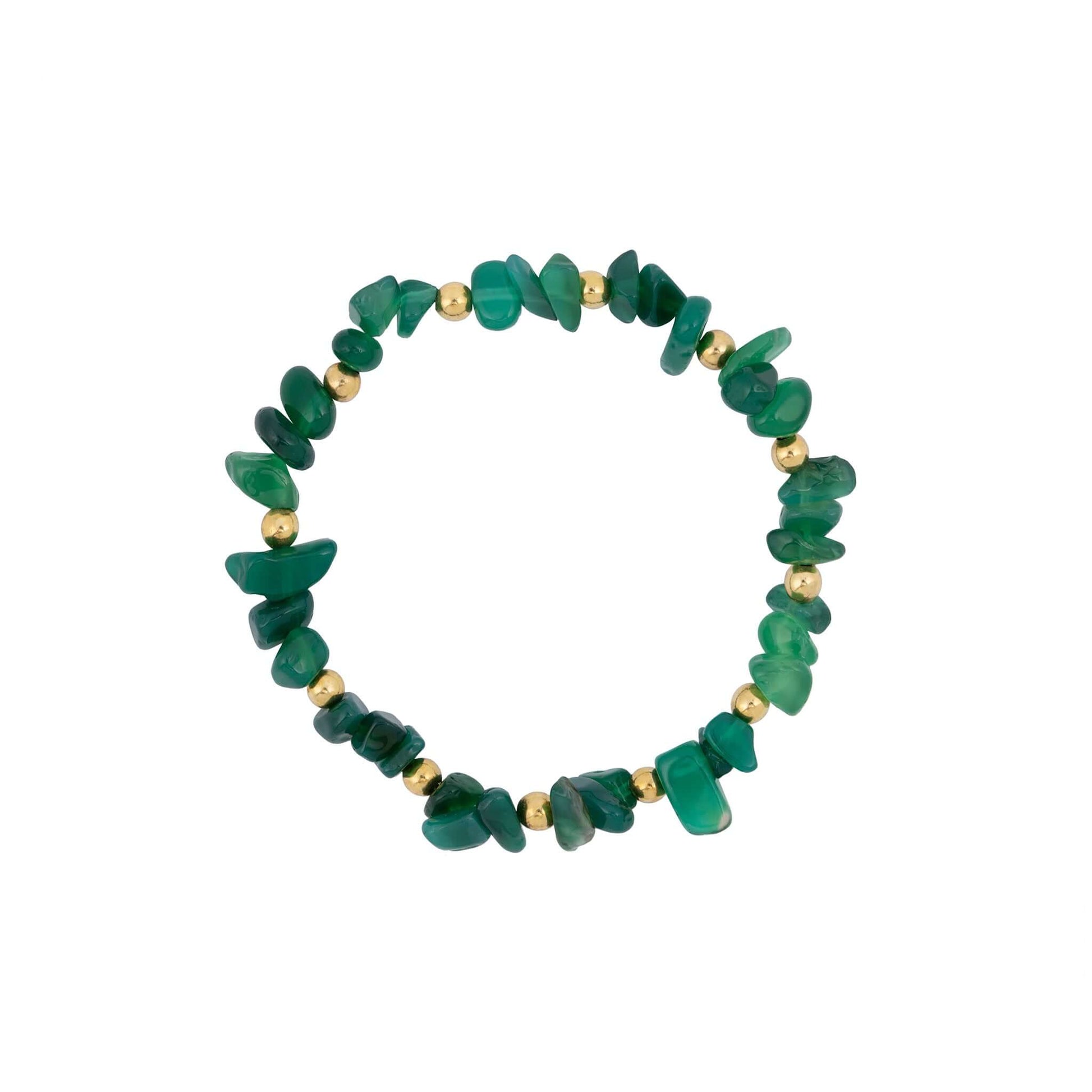 Green Agate Gemstone Bracelet with Sterling Silver