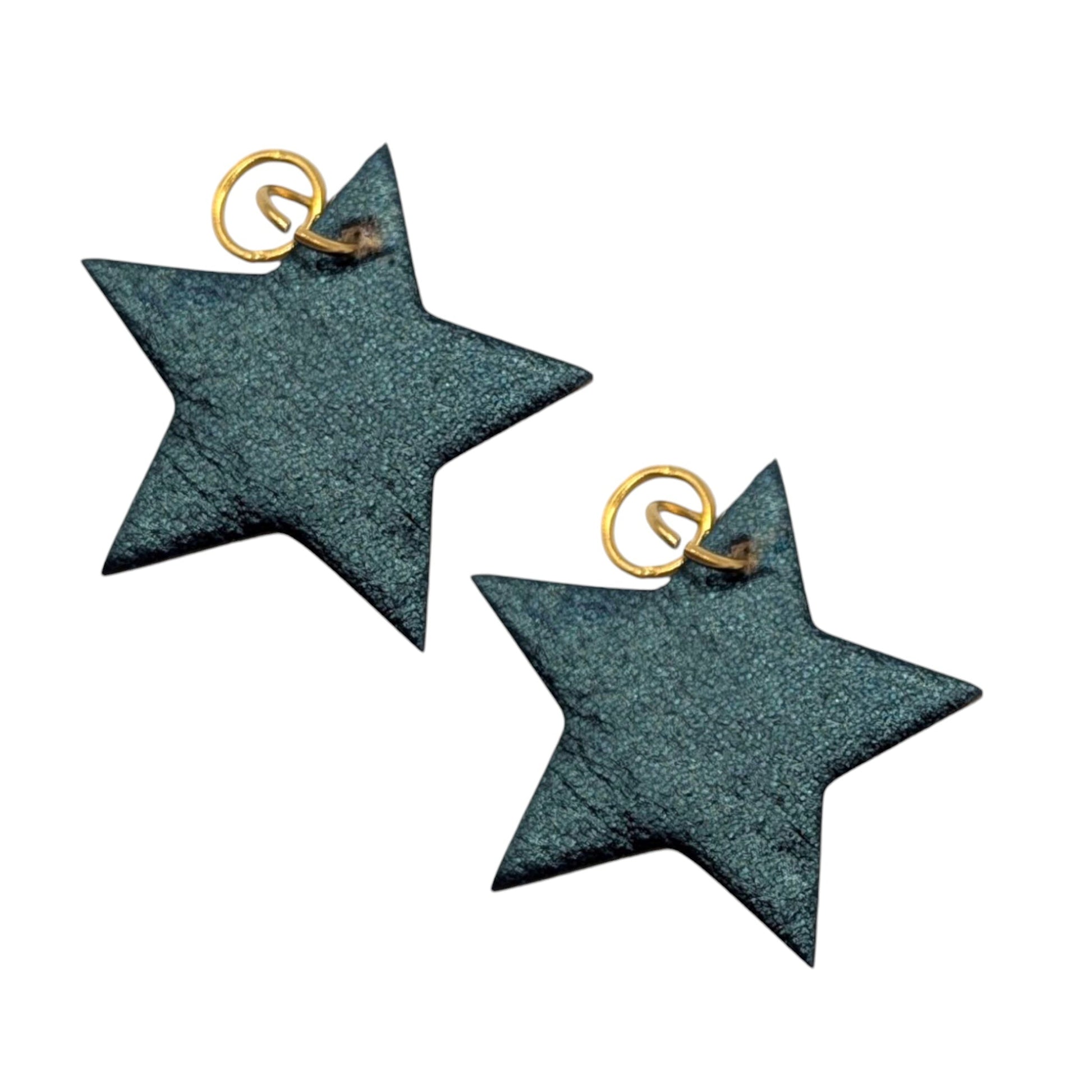 Green and pink flash mini star cork charms