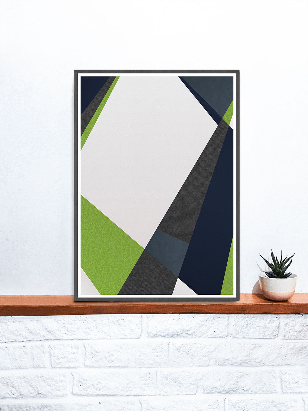Green and Blue Geometric Print