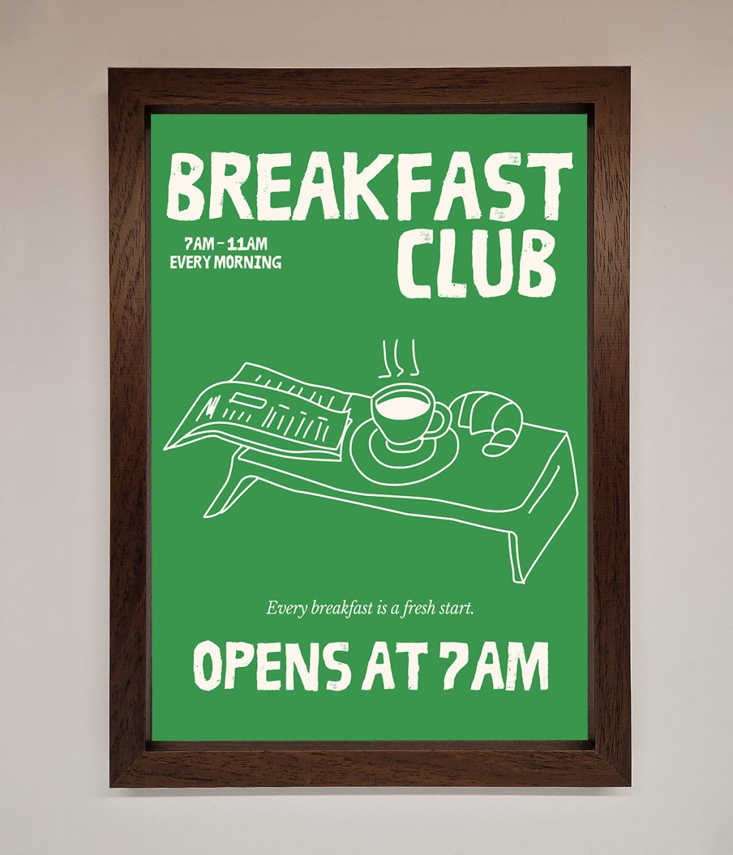 Green Breakfast Club Framed Wall Art