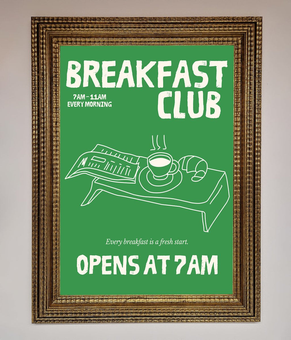 Green Breakfast Club Framed Wall Art