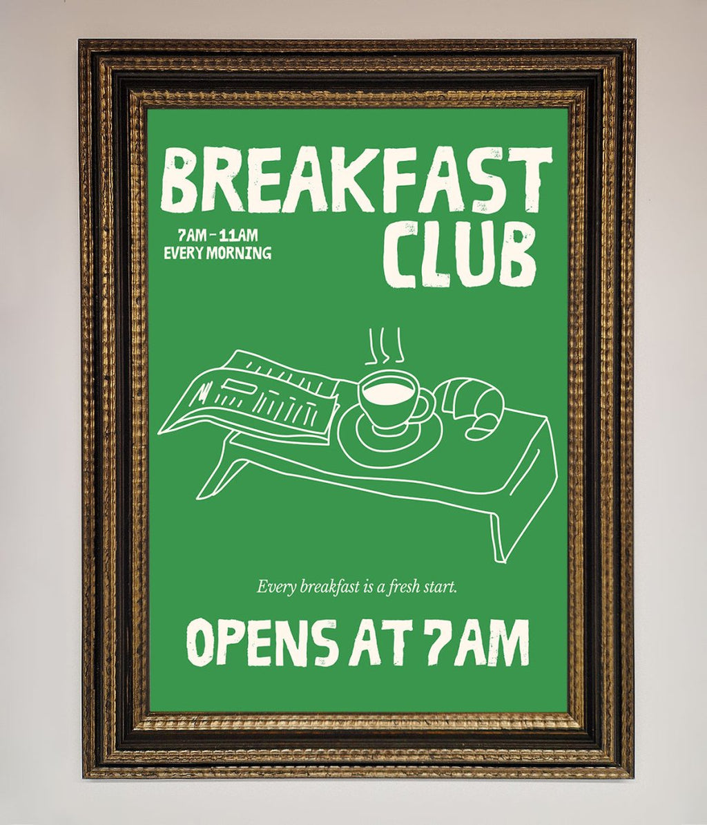 Green Breakfast Club Framed Wall Art