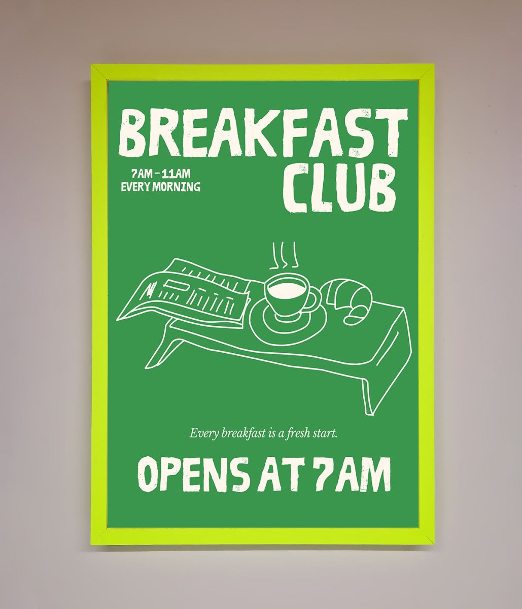 Green Breakfast Club Framed Wall Art