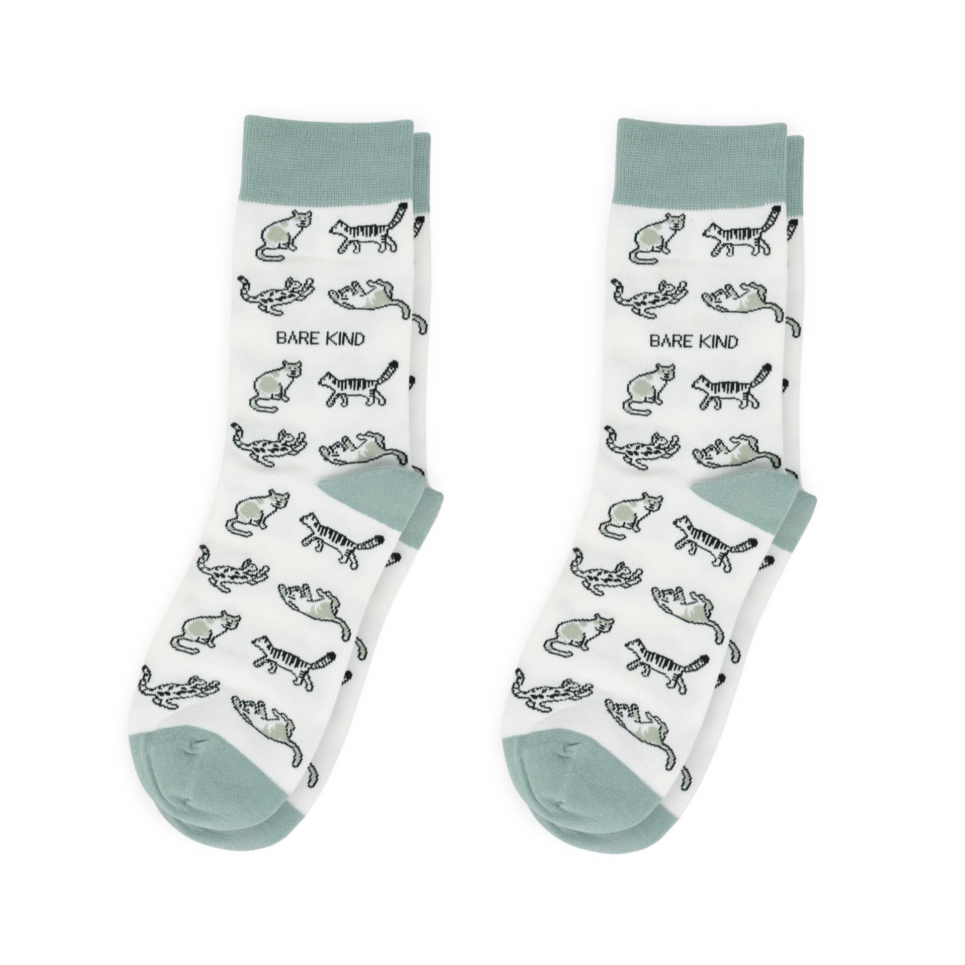 Green Cat Pet Pair Bamboo Sock Set