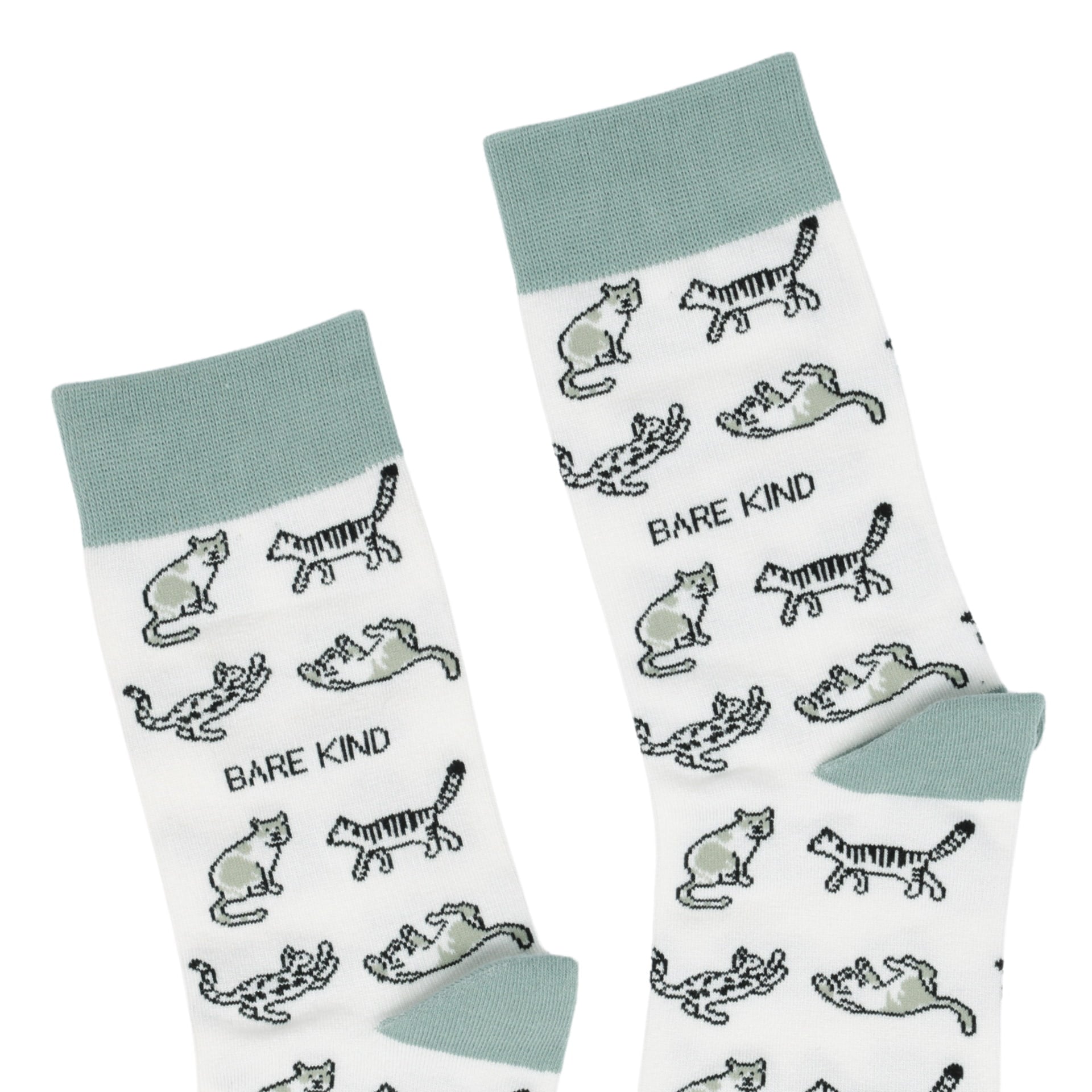 Green Cat Pet Pair Bamboo Sock Set
