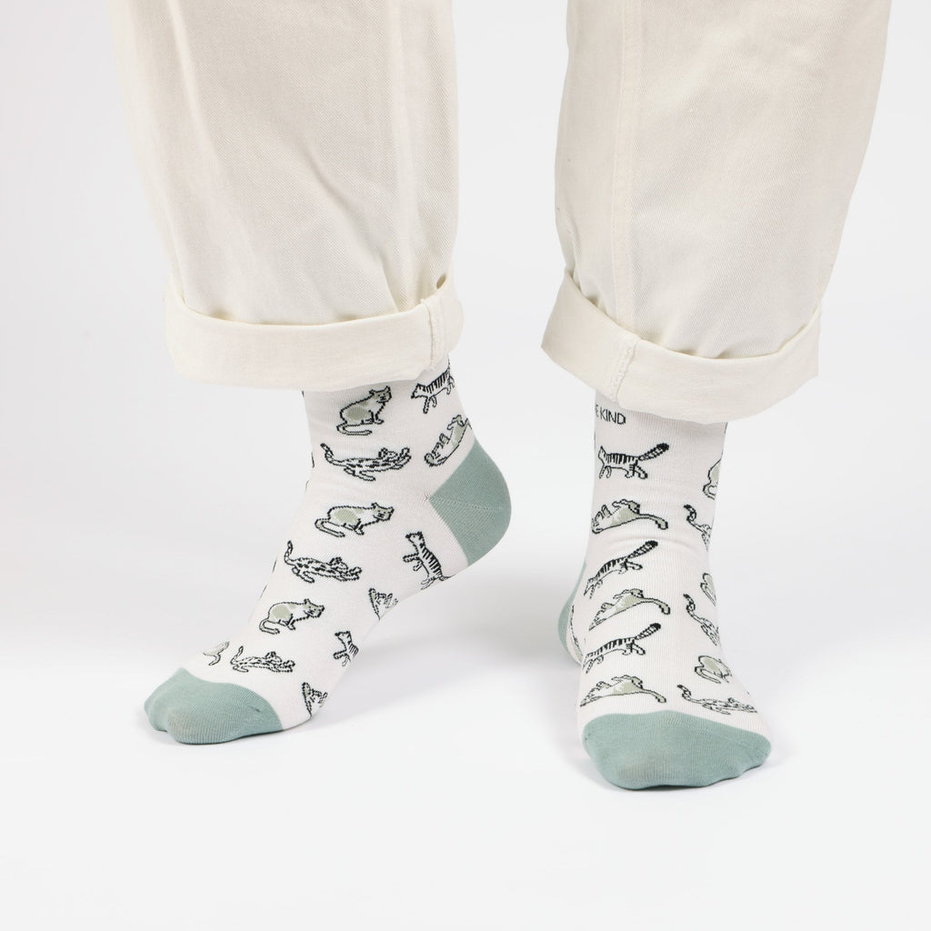 Save the Green Cat Bamboo Socks
