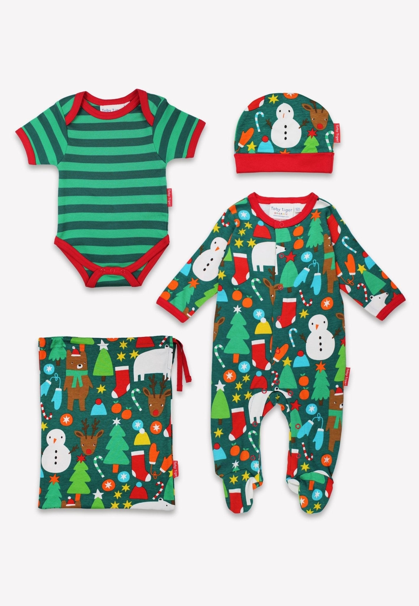 Organic Christmas Bear Baby Gift Set