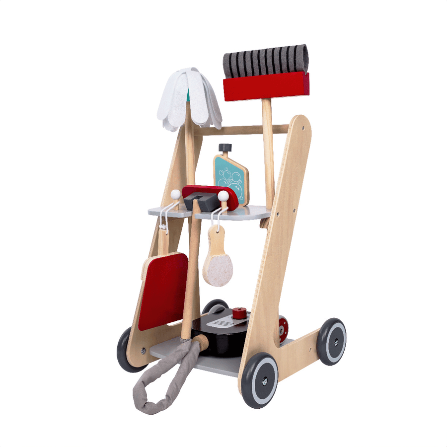 Inspire Young Cleaners with the Wooden Cleaning Cart by Gerardo's Toys at www.brixbailey.com