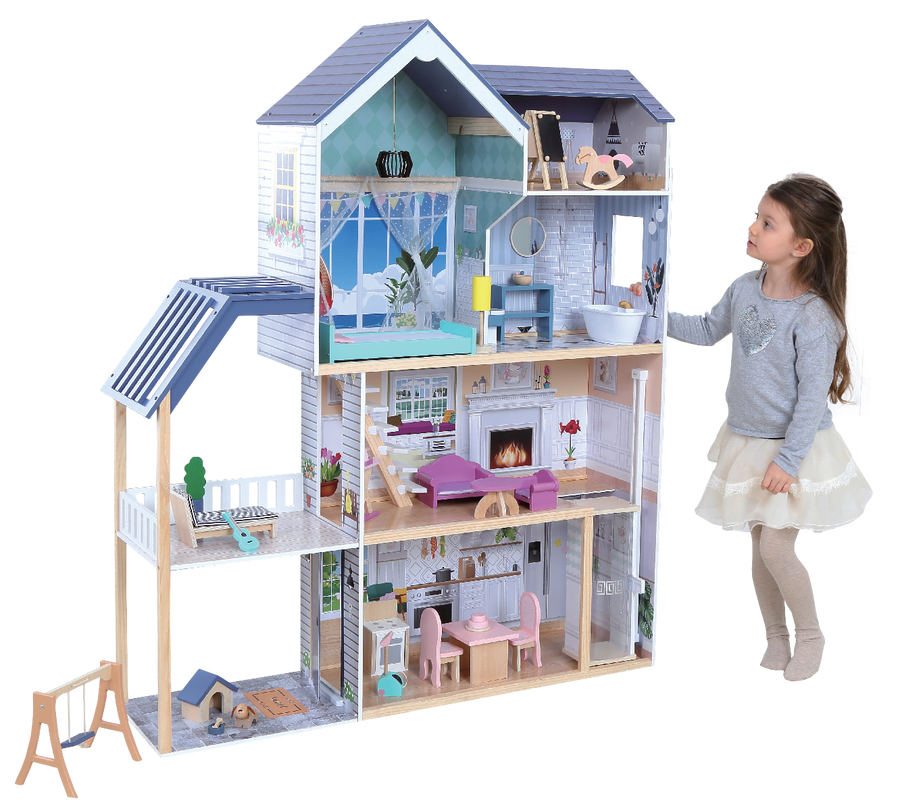 Princess Dream Wooden Dollhouse with LED Lights & Accessories by Gerardo's Toys at www.brixbailey.com