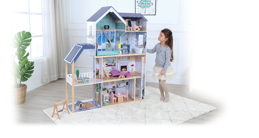 Crystal Princess Wooden Dollhouse with LED Lights – 4 Floors & Accessories by Gerardo's Toys at www.brixbailey.com