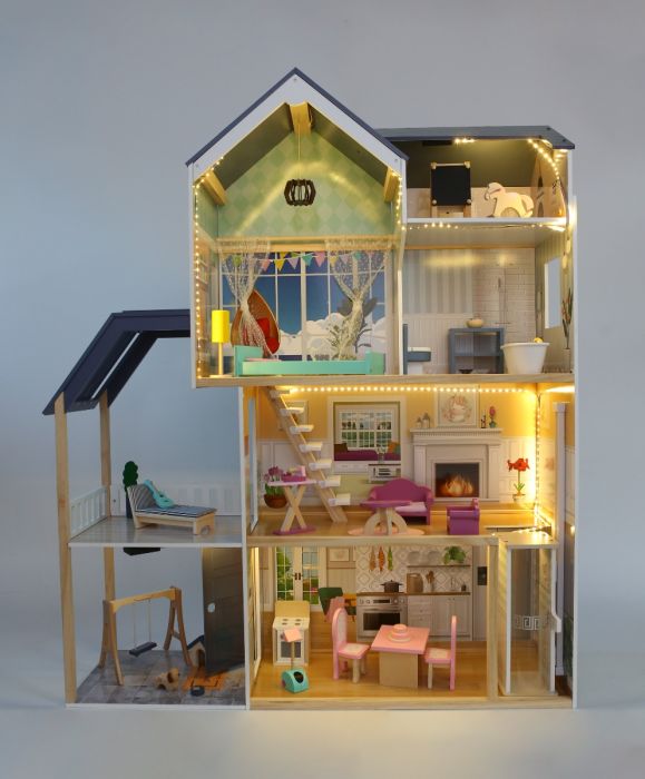 Crystal Princess Wooden Dollhouse with LED Lights & Accessories by Gerardo's Toys at www.brixbailey.com