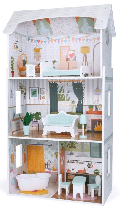 Luna Wooden Dollhouse by Gerardo’s Toys – LED Illuminated with Accessories by Gerardo's Toys at www.brixbailey.com