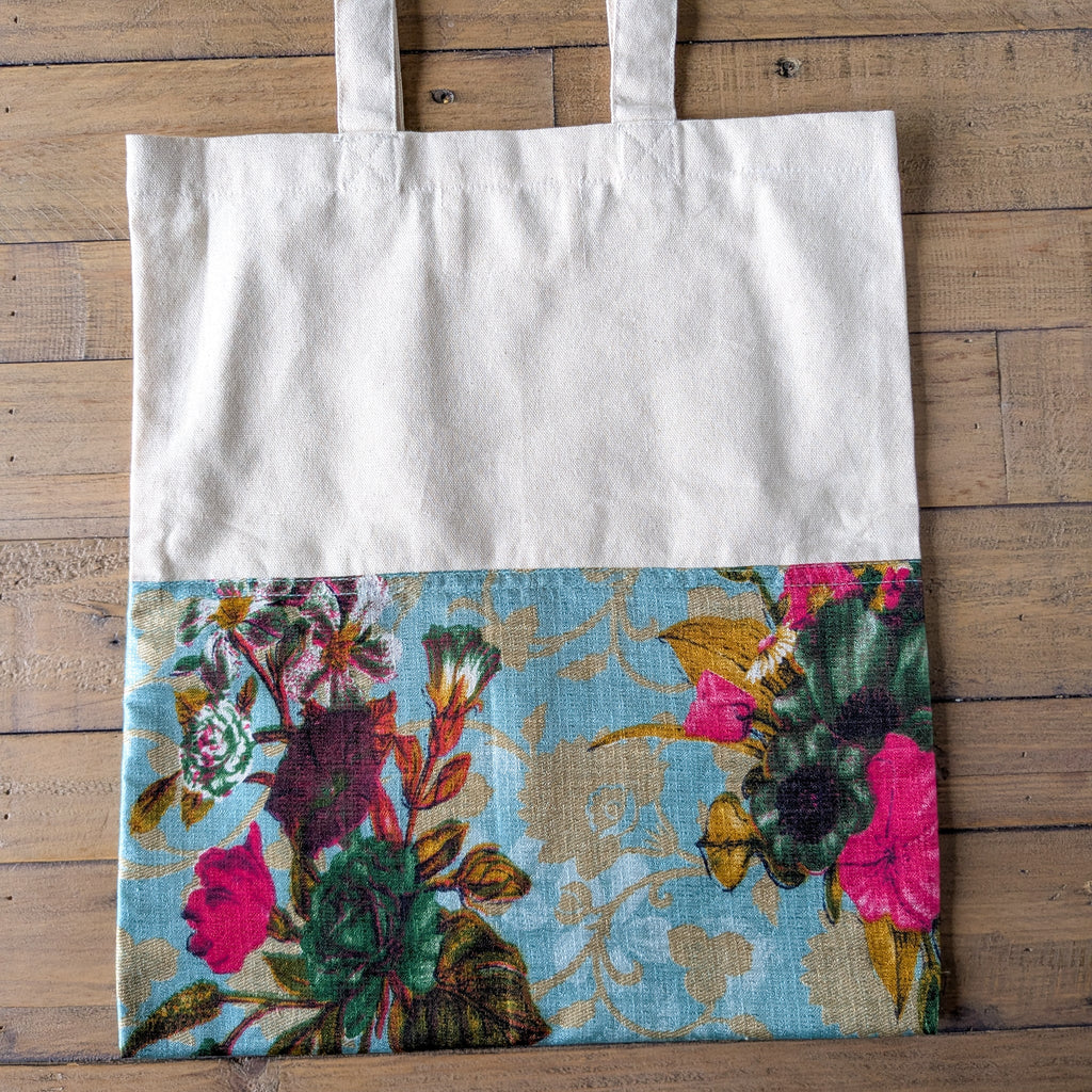 Half sari, half cotton tote bag, ethically handmade in India