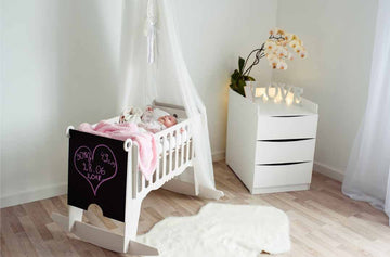 Natural Birchwood Baby Cradle – Soothing & Stylish by Adensen at www.brixbailey.com