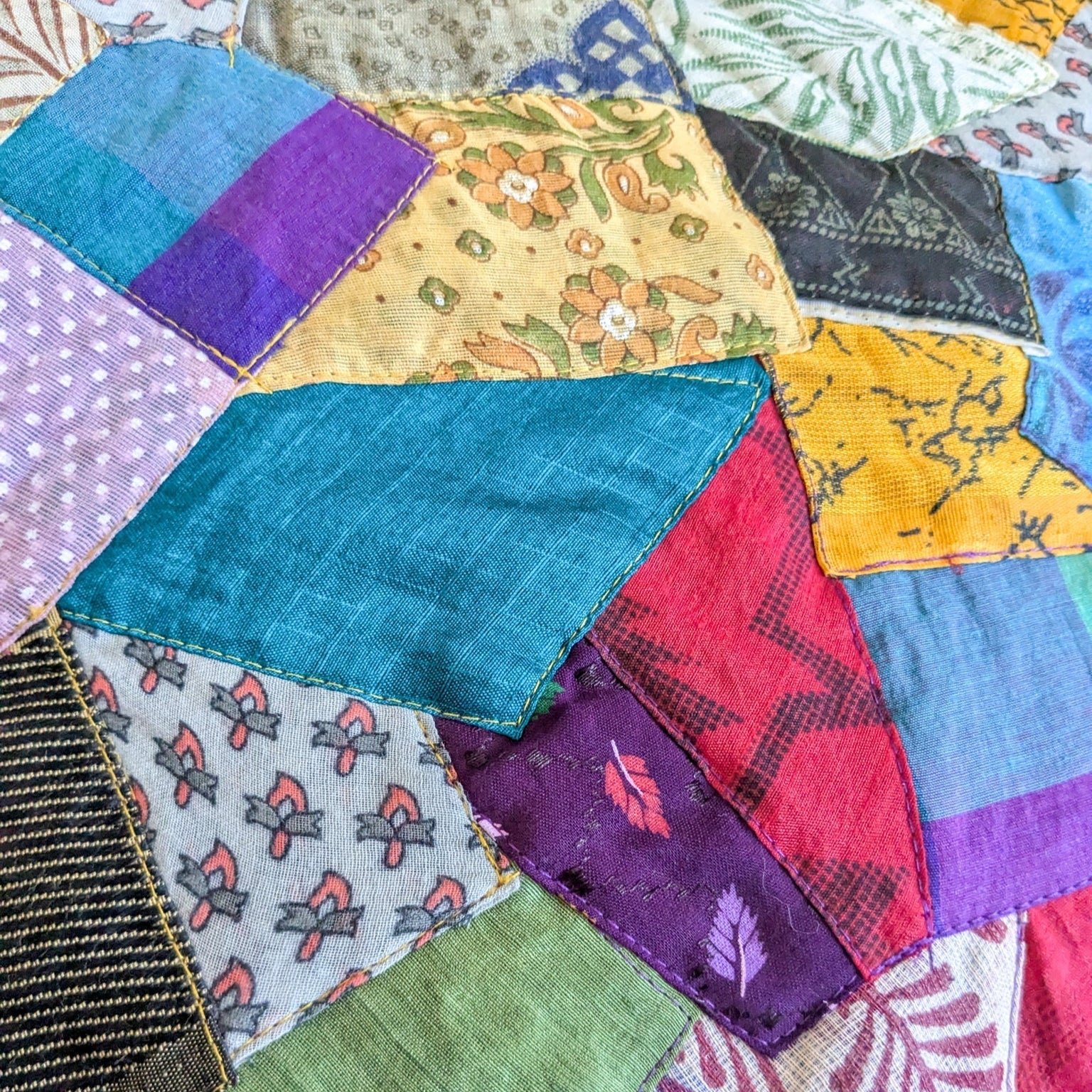 Handmade Patchwork Sari Cushion Cover