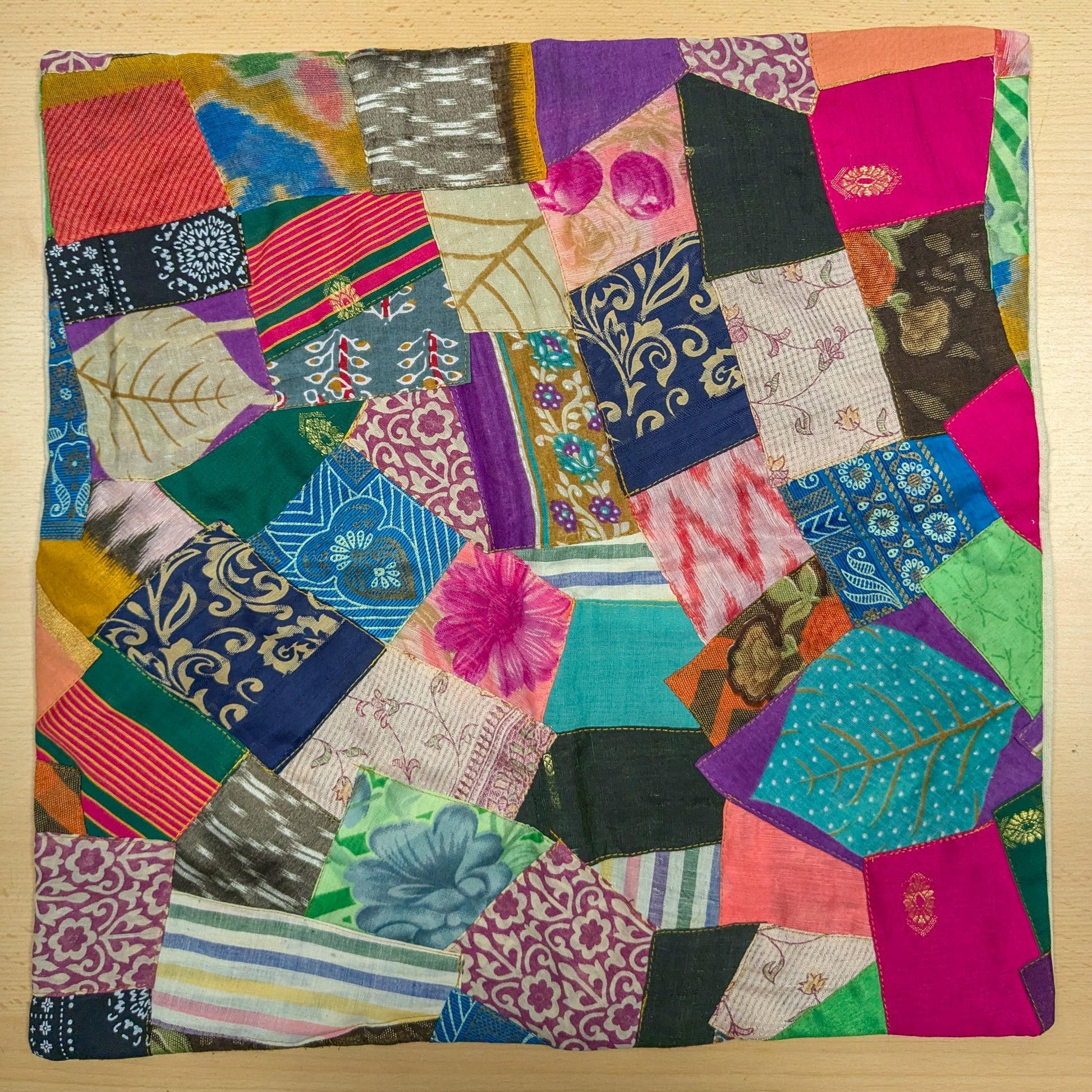 Handmade Patchwork Sari Cushion Cover