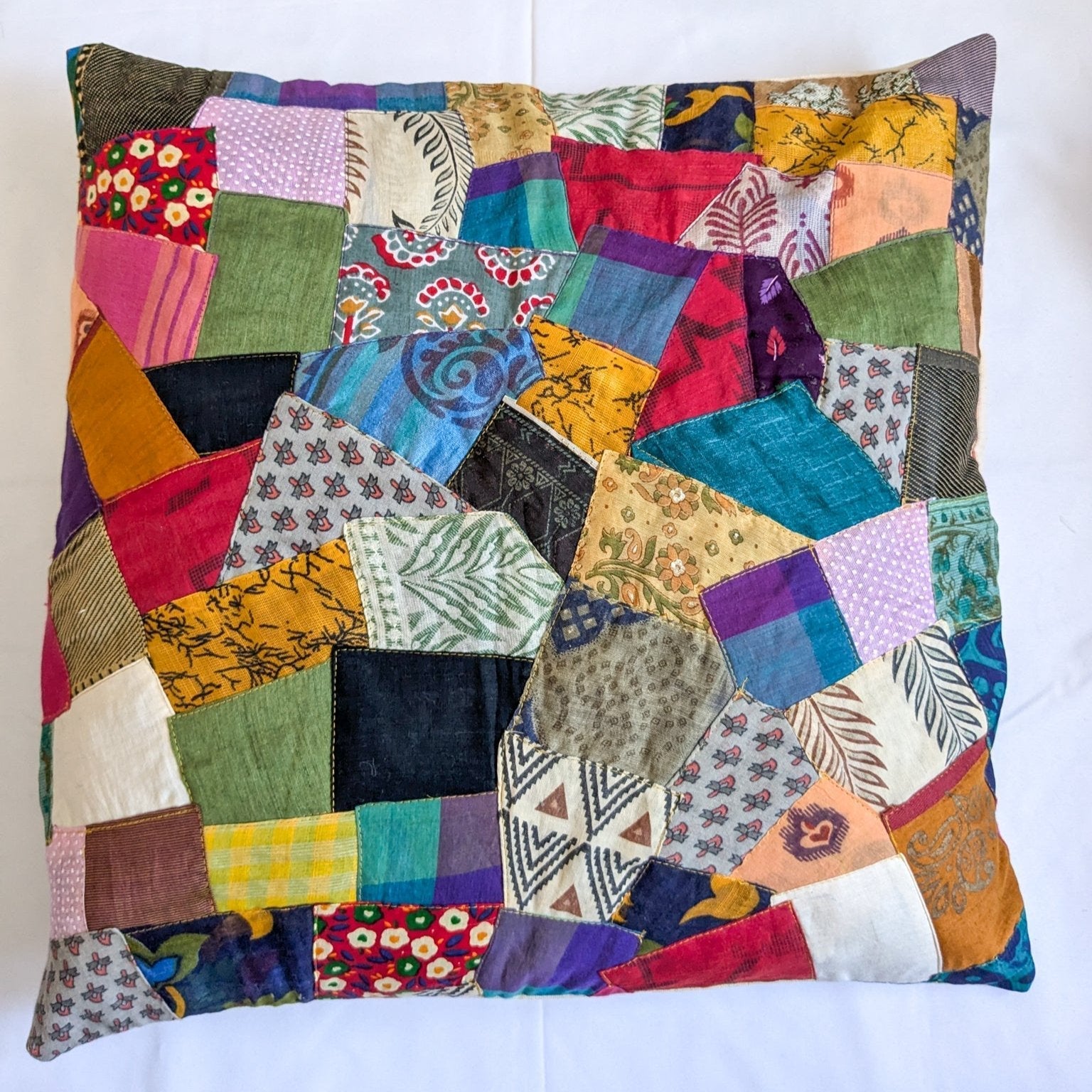 Handmade Patchwork Sari Cushion Cover