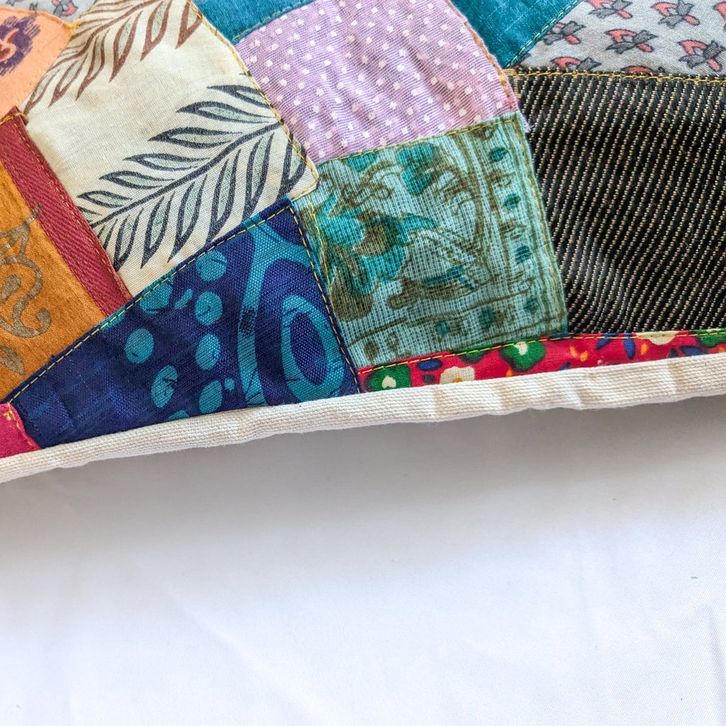 Handmade Patchwork Sari Cushion Cover
