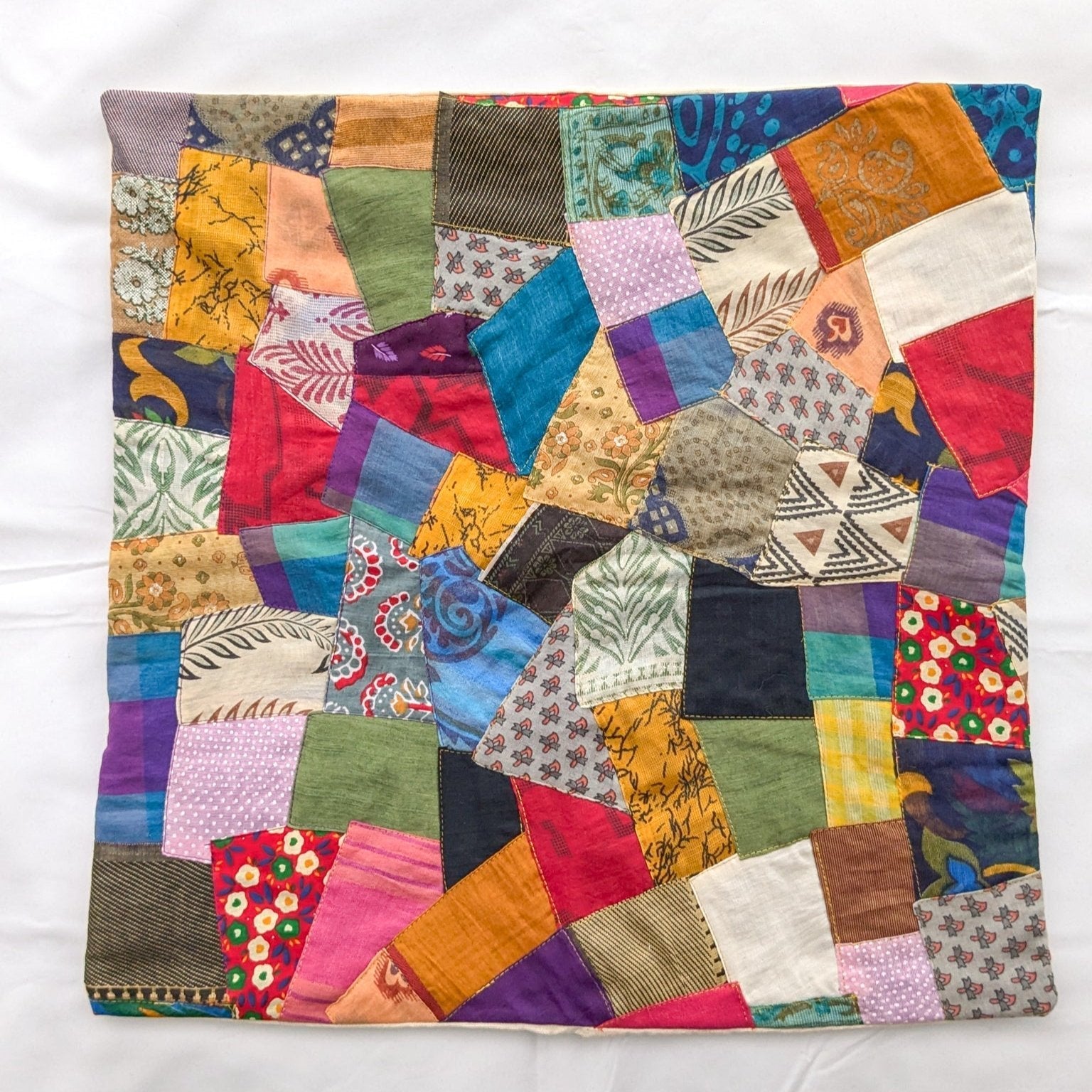 Handmade Patchwork Sari Cushion Cover