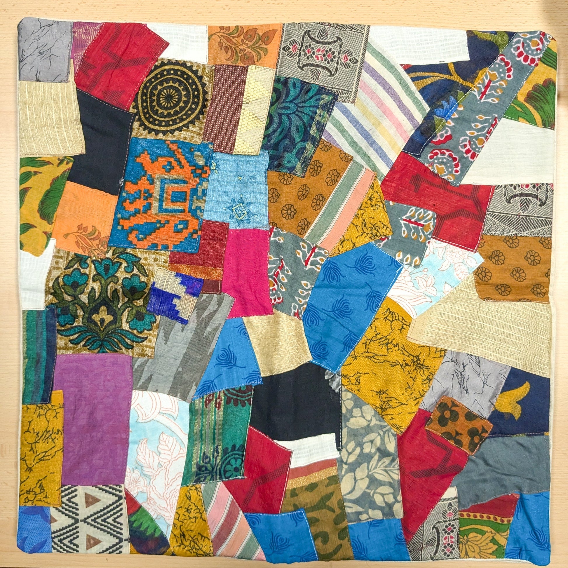 Handmade Patchwork Sari Cushion Cover