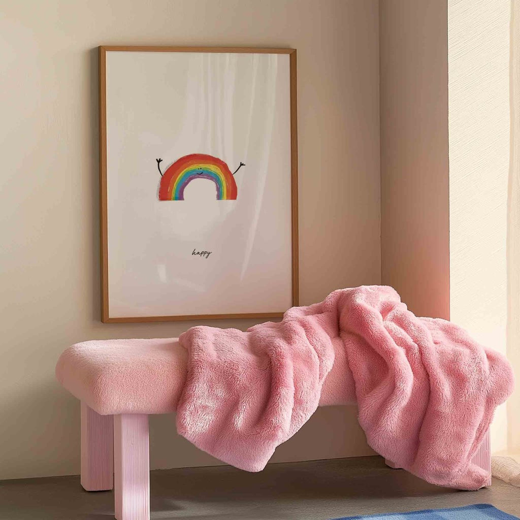 Happy Rainbow Wall Art Print – Brighten Up Your Nursery