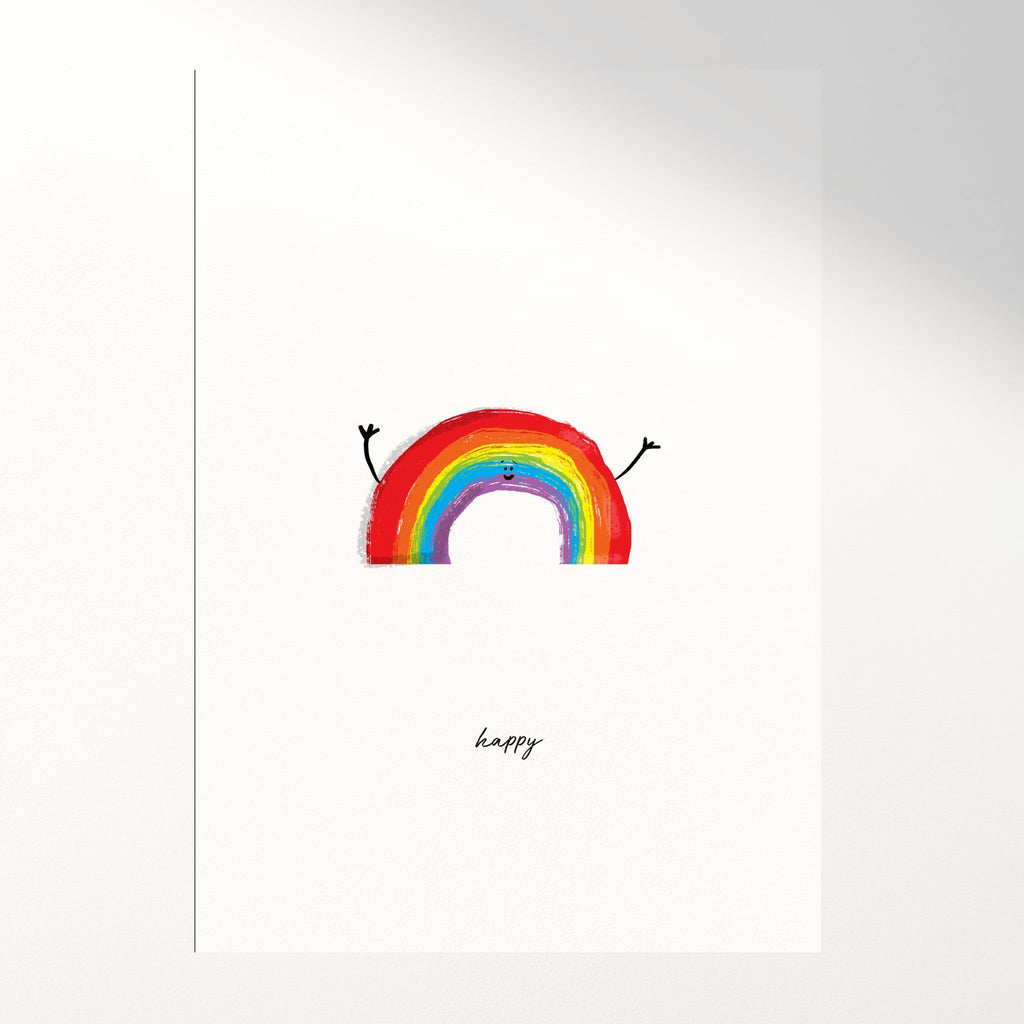 Happy Rainbow Wall Art Print – Brighten Up Your Nursery