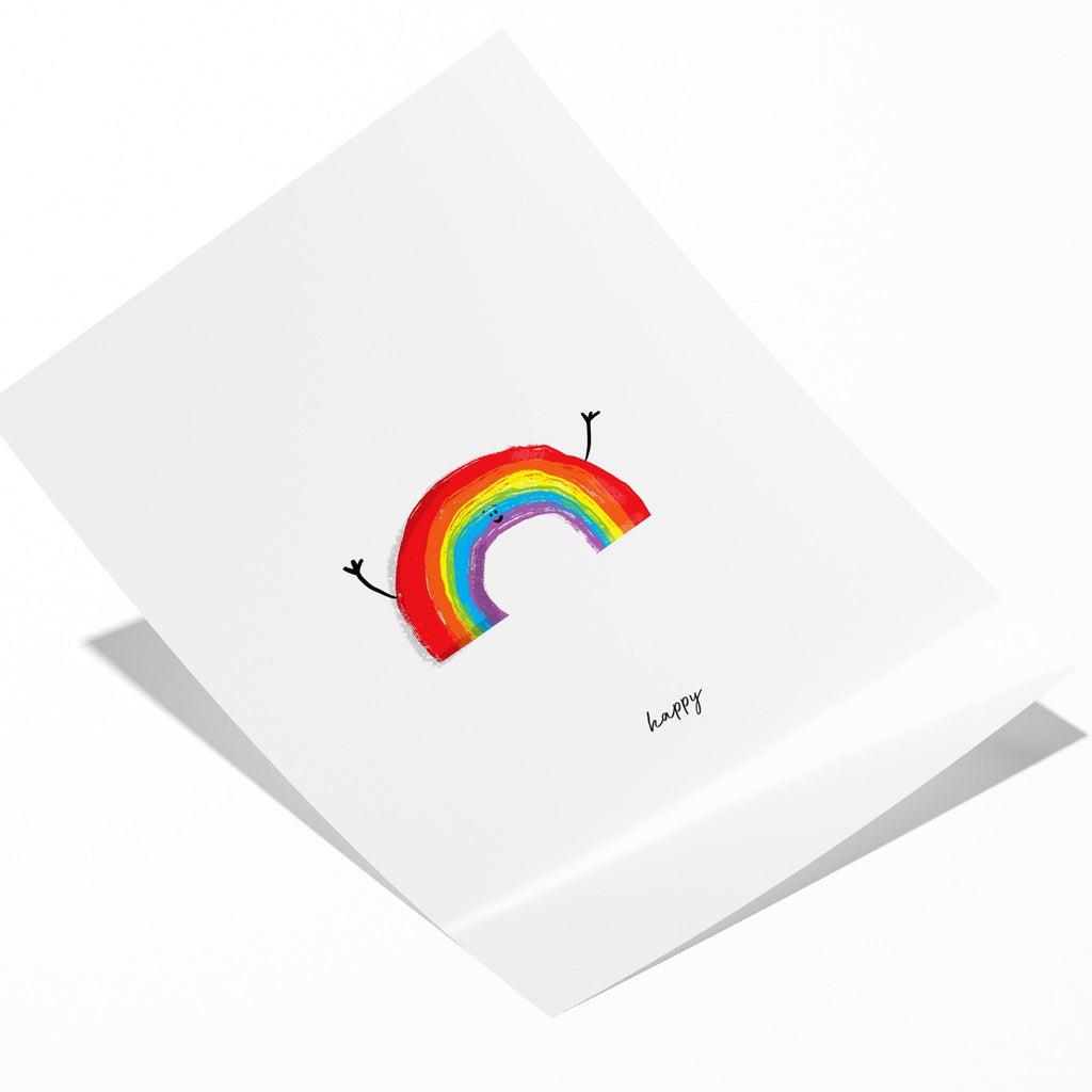 Happy Rainbow Wall Art Print – Brighten Up Your Nursery