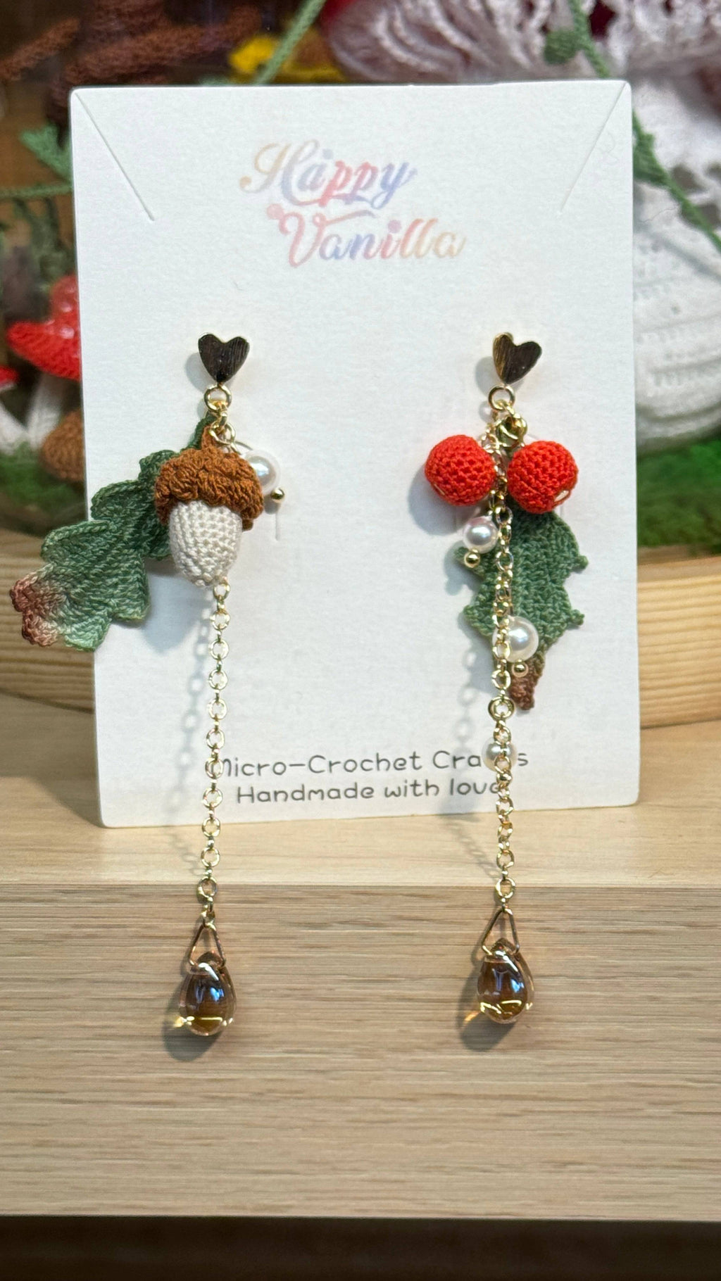 Christmas Theme Earring Danglers Micro-Crochet