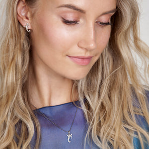 soft rose gold seahorse earrings glowing in warm light, a delicate and comforting gift