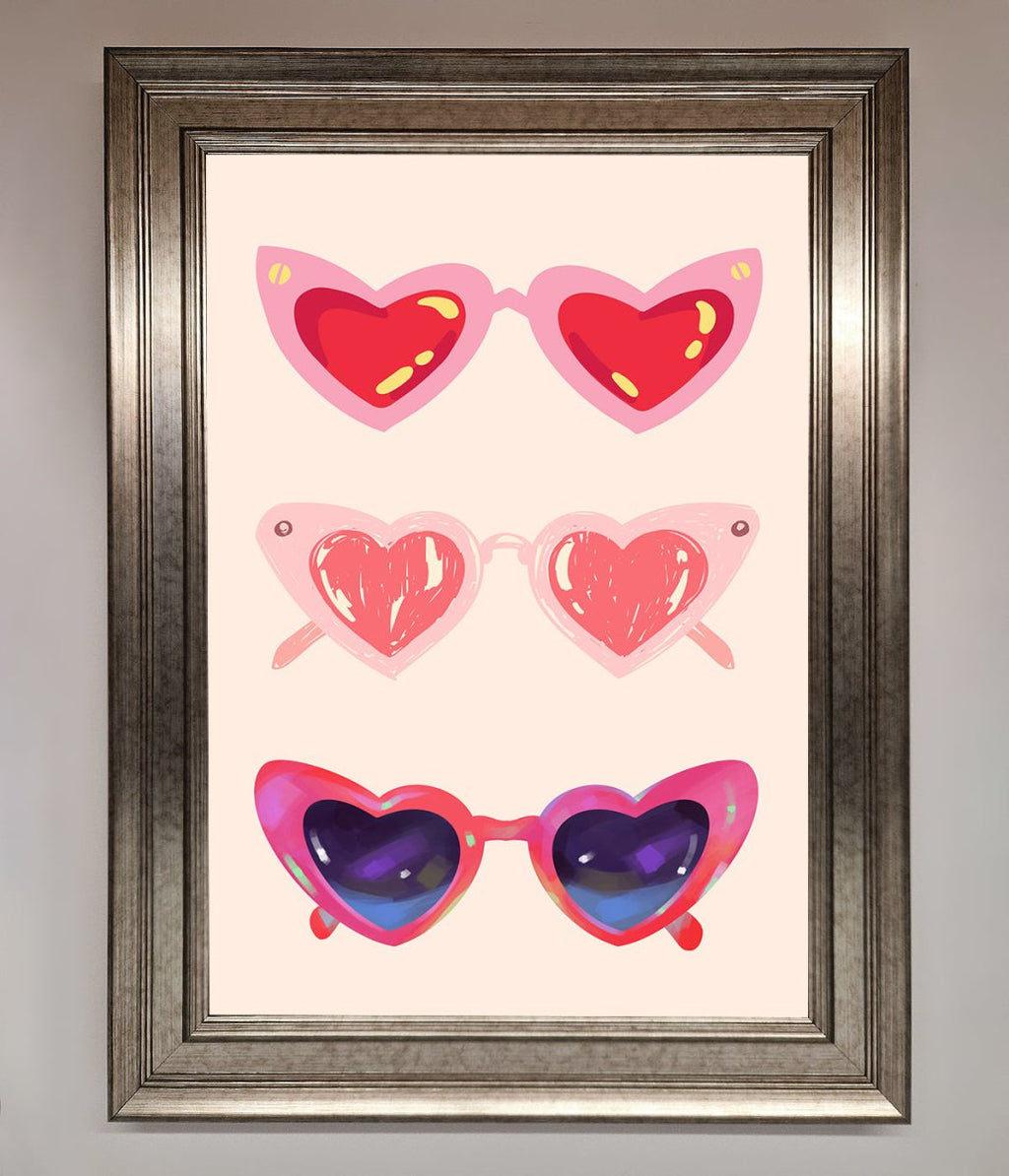 Heart Sunglasses Framed Poster
